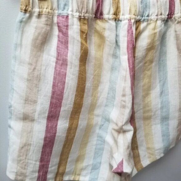 Madewell x Laude the Label Everyday Shorts in Painter Stripe 100% Linen M - Picture 13 of 13